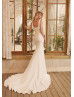 Chic Ivory Satin Wedding Dress With Detachable Tulle Train